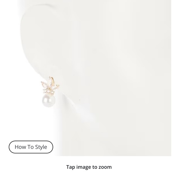 Borrowed and Blue White and Gold Earrings with Pearl and Crystal Accents - Picture 2 of 4